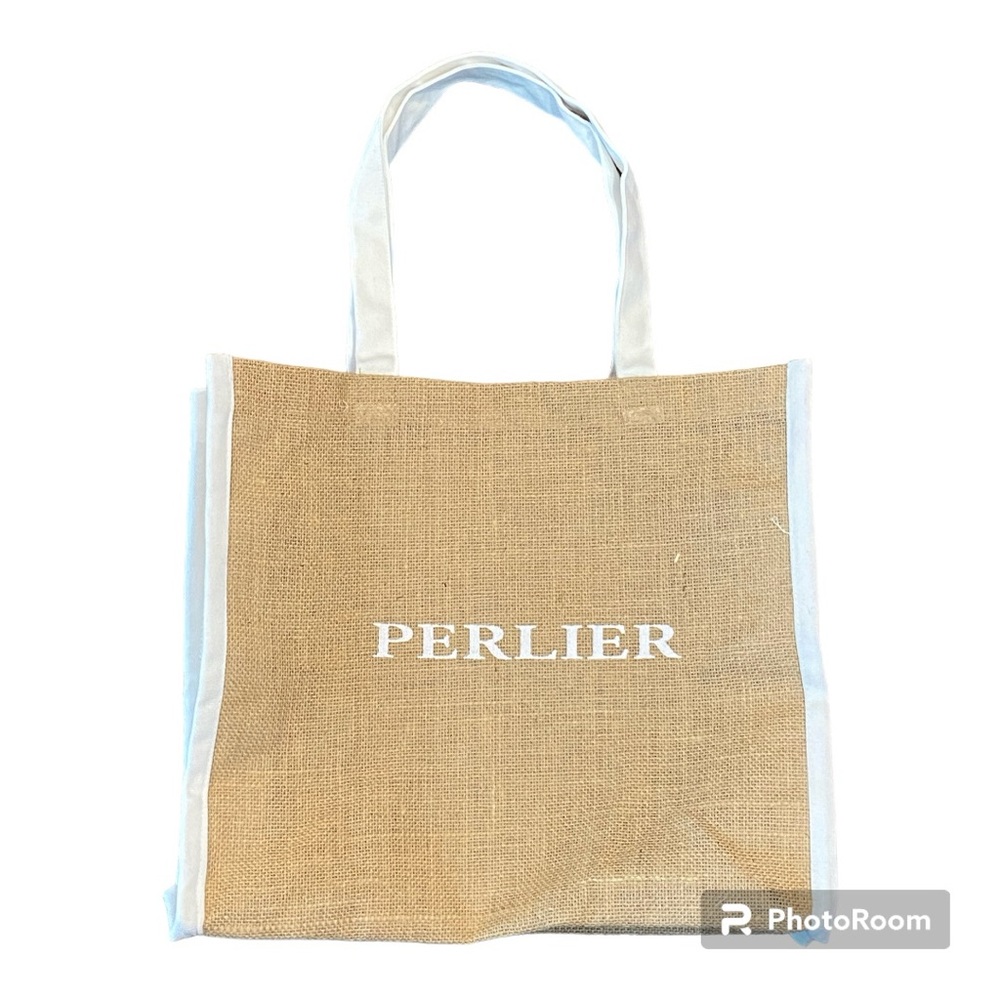 Perlier straw tote